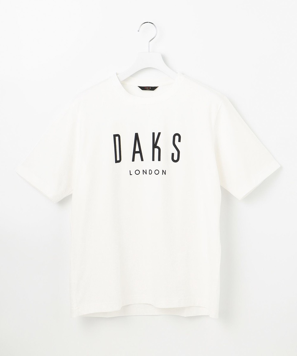 ＜オンワード＞DAKS>トップス DAKSロゴフリースプリント Tシャツ ホワイト LL メンズ 【送料無料】
