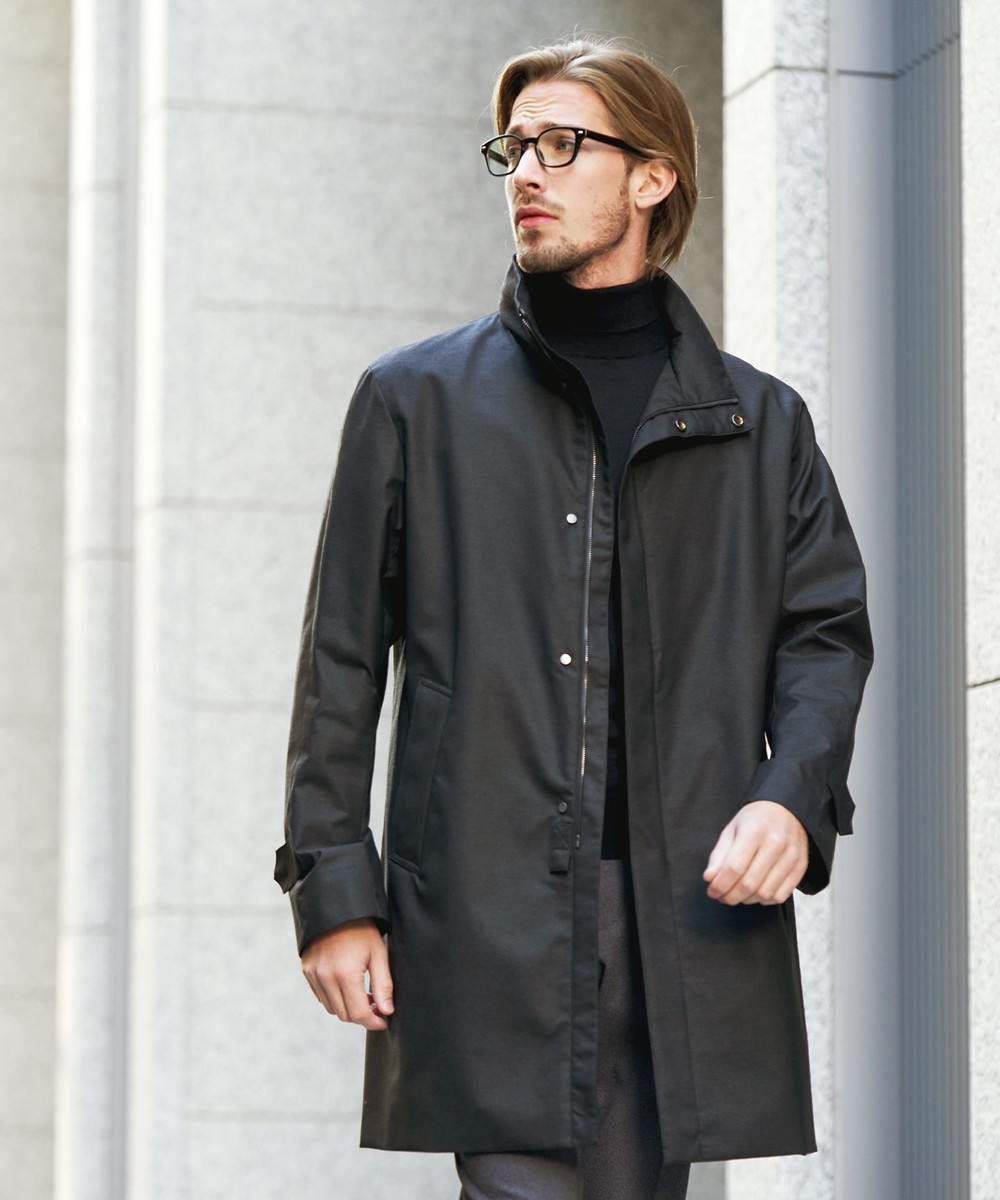 【オンワード】 GOTAIRIKU>ジャケット/アウター 【帝人】SOLOTEXラミネートスタンドカラー コート ネイビー BM メンズ 【送料無料】