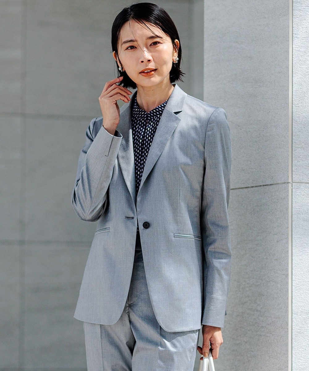 【オンワード】 23区 S(小さいサイズ)>ジャケット/アウター 【セットアップ対応/洗える】グロッシーコットンシャンブレー テーラード ジャケット ライトグレー 30 レディース 【オンワード】 23区 S(小さいサイズ)>ジャケット/アウター 【セットアップ対応/洗える】グロッシーコットンシャンブレー テーラード ジャケット ライトグレー 30 レディース