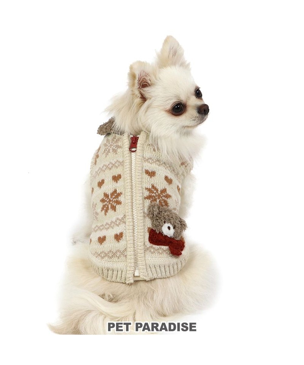＜オンワード＞PET PARADISE>ペットグッズ ペットパラダイス くまちゃん ベスト《雪柄》小型犬 白~オフホワイト ４Ｓ