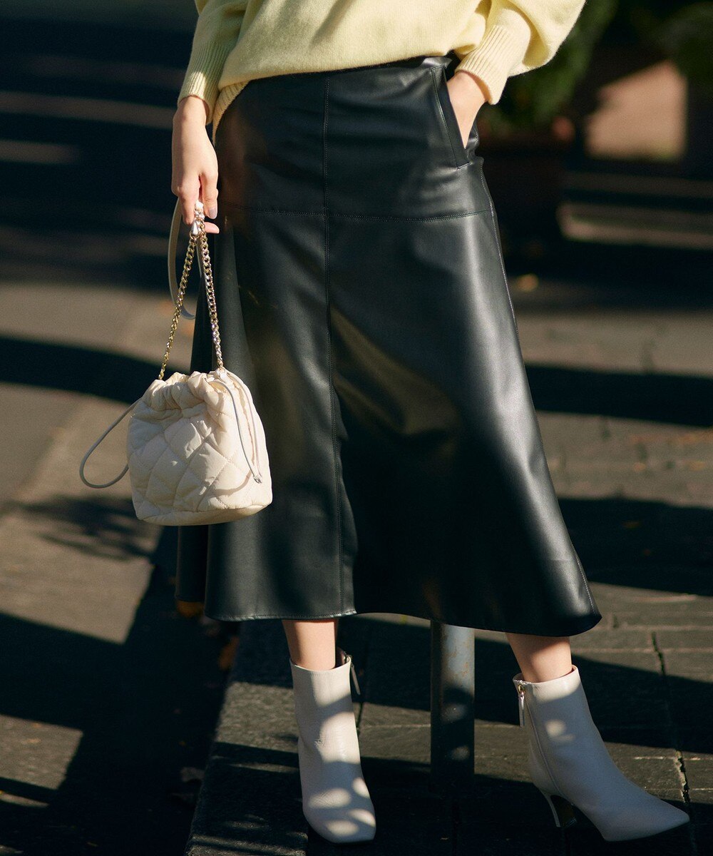 【オンワード】 23区 S>スカート 【WEB限定】フェイクレザー スカート ブラック 34 レディース 【送料無料】