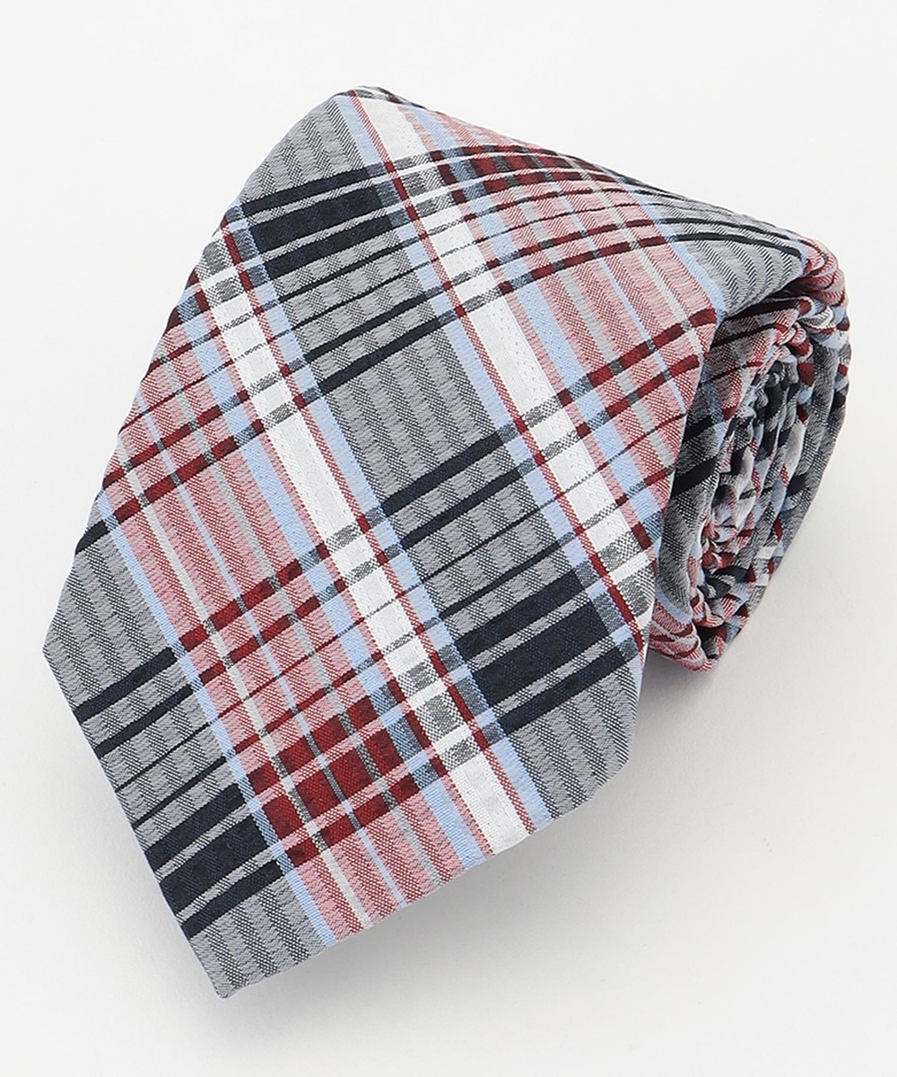 【オンワード】 J.PRESS MEN>スーツ/ネクタイ シルクシアサッカー マドラスチェック ネクタイ ネイビー F メンズ 【オンワード】 J.PRESS MEN>スーツ/ネクタイ シルクシアサッカー マドラスチェック ネクタイ ネイビー F メンズ