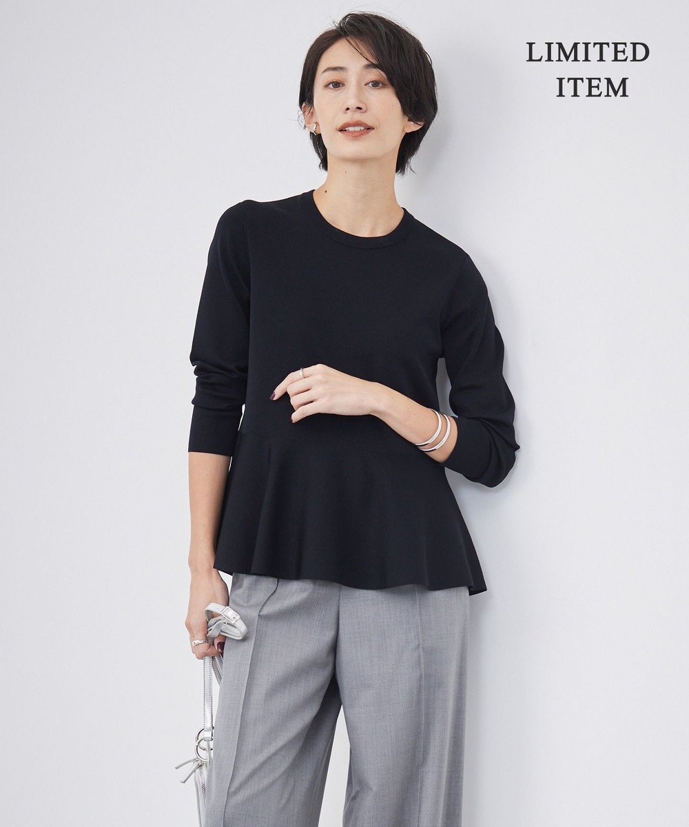 【オンワード】 ICB>トップス 【WEB限定・洗える】シンセティックヤーンスムース ペプラムニット ブラック XS レディース 【オンワード】 ICB>トップス 【WEB限定・洗える】シンセティックヤーンスムース ペプラムニット ブラック XS レディース