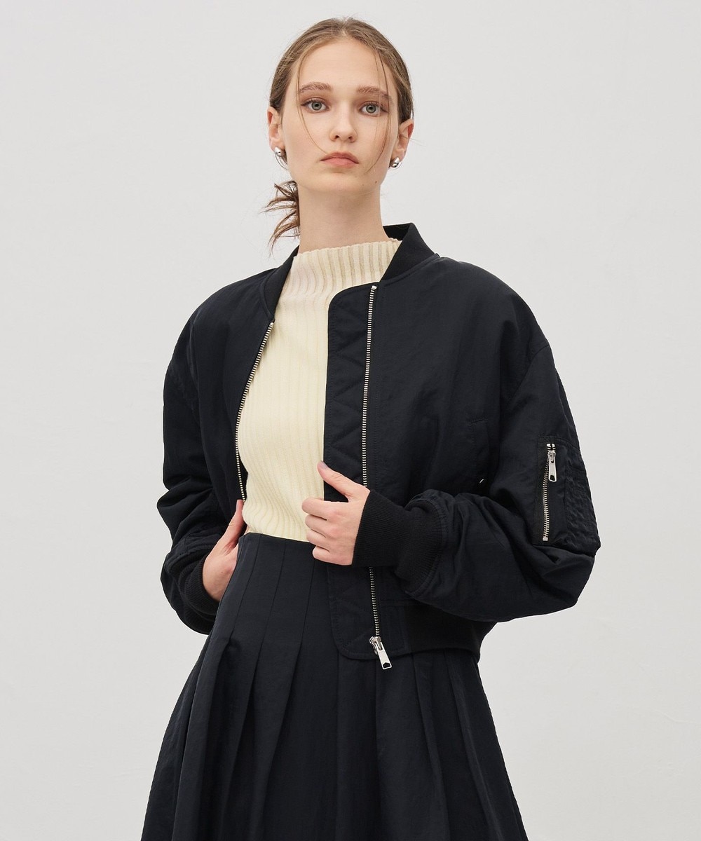 【オンワード】 uncrave>ジャケット/アウター 【撥水】ヴィンテージタフタ MA-1 ブラック 1 レディース 【オンワード】 uncrave>ジャケット/アウター 【撥水】ヴィンテージタフタ MA-1 ブラック 1 レディース
