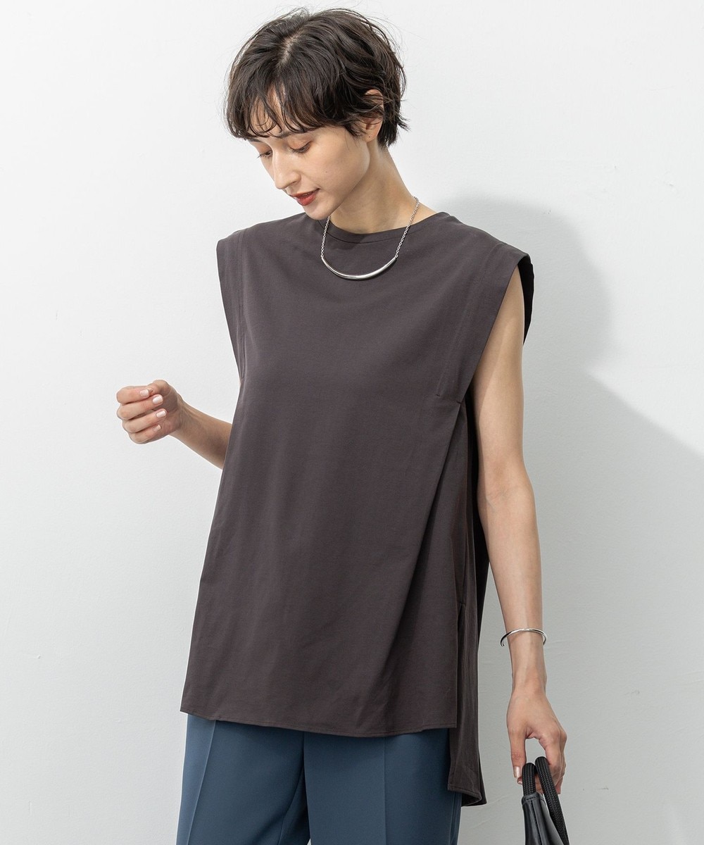 【オンワード】 23区 L(大きいサイズ)>トップス 【洗える】コンパクトヤーン フレアデザイン ノースリーブ カットソー ブラウン 44 レディース 【オンワード】 23区 L(大きいサイズ)>トップス 【洗える】コンパクトヤーン フレアデザイン ノースリーブ カットソー ブラウン 44 レディース