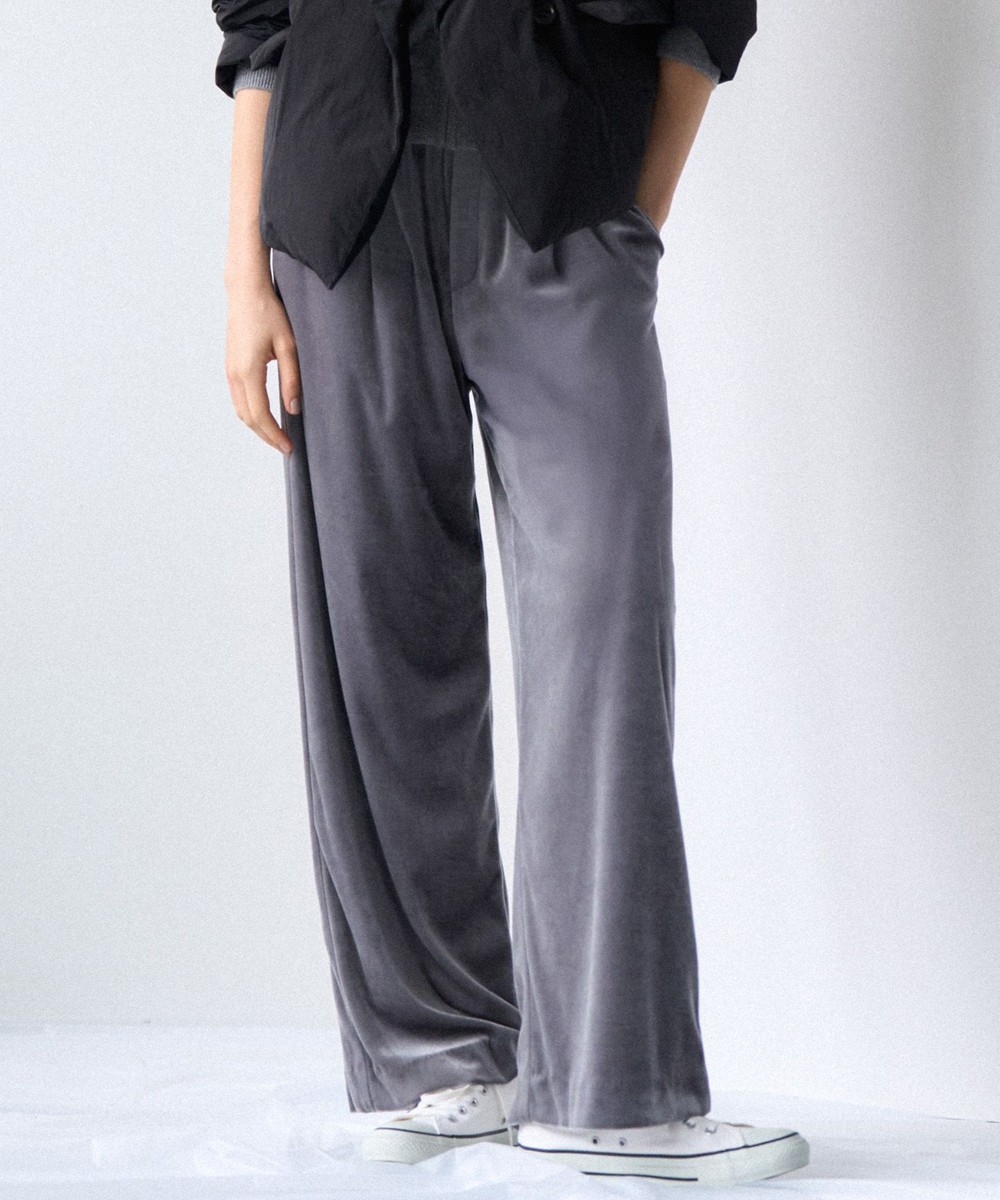 【オンワード】 23区 L(大きいサイズ)>パンツ 【GOLD LABEL】プレミアムベロア ドロスト ワイドパンツ ライトグレー 46 レディース 【オンワード】 23区 L(大きいサイズ)>パンツ 【GOLD LABEL】プレミアムベロア ドロスト ワイドパンツ ライトグレー 46 レディース