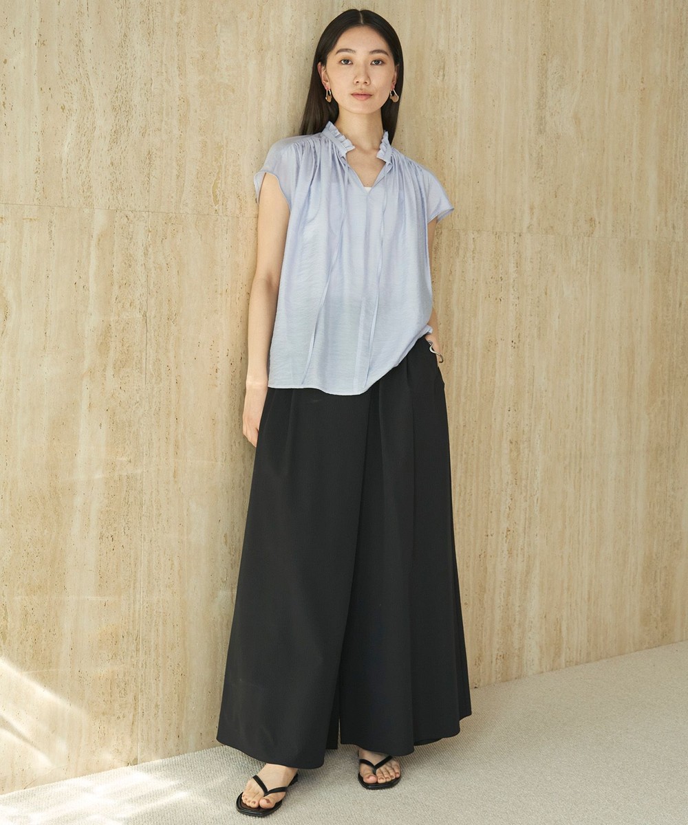 【オンワード】 UNFILO>パンツ 【撥水/UVカット】FINE MOVE SUCKER ラップパンツ ブラック M レディース 【オンワード】 UNFILO>パンツ 【撥水/UVカット】FINE MOVE SUCKER ラップパンツ ブラック M レディース