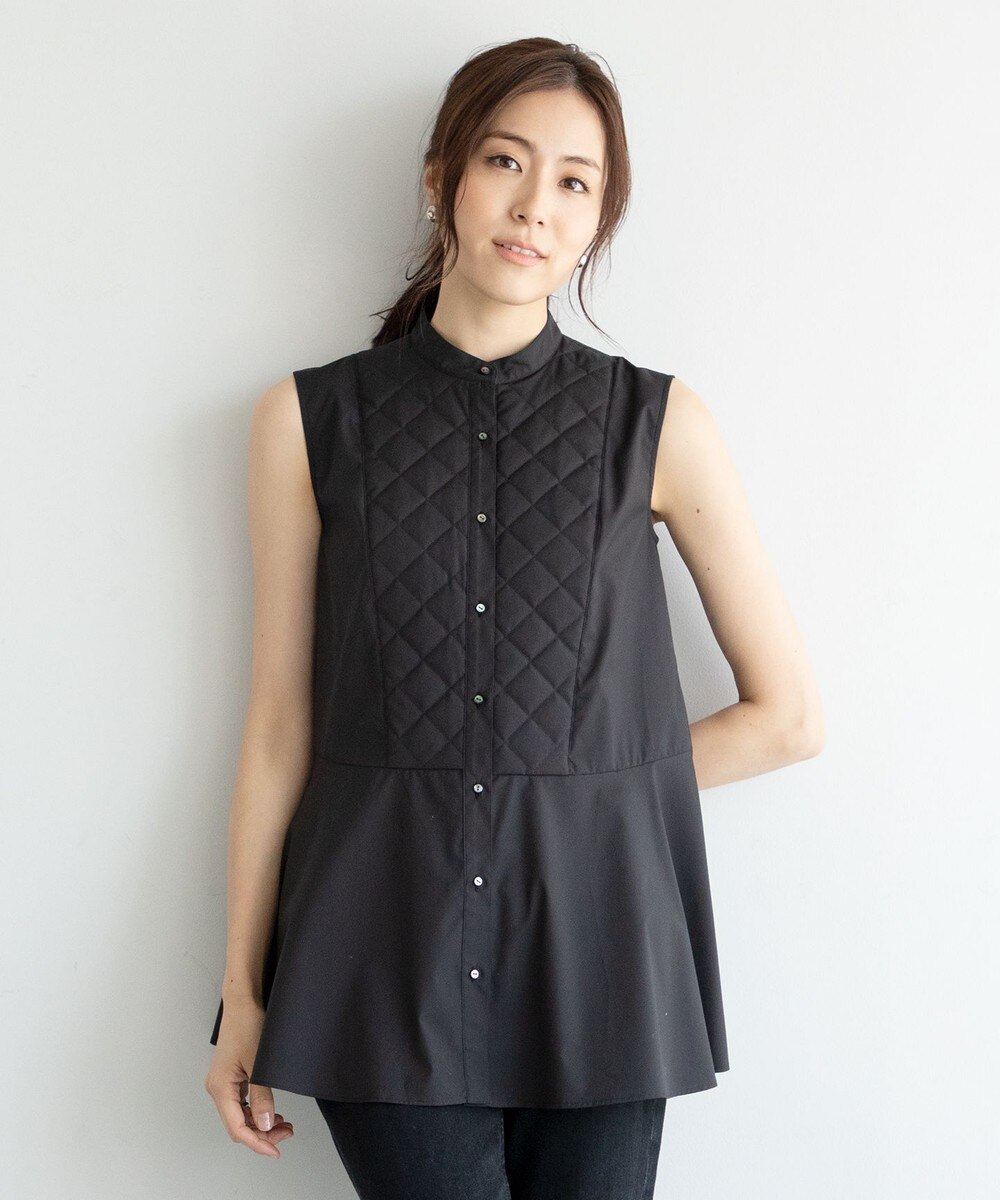 【オンワード】 #Newans>トップス 【笹川友里さんコラボ】<マガジン掲載>キルティングフロントシャツ(番号NK23) ネイビー 1 レディース 【送料無料】