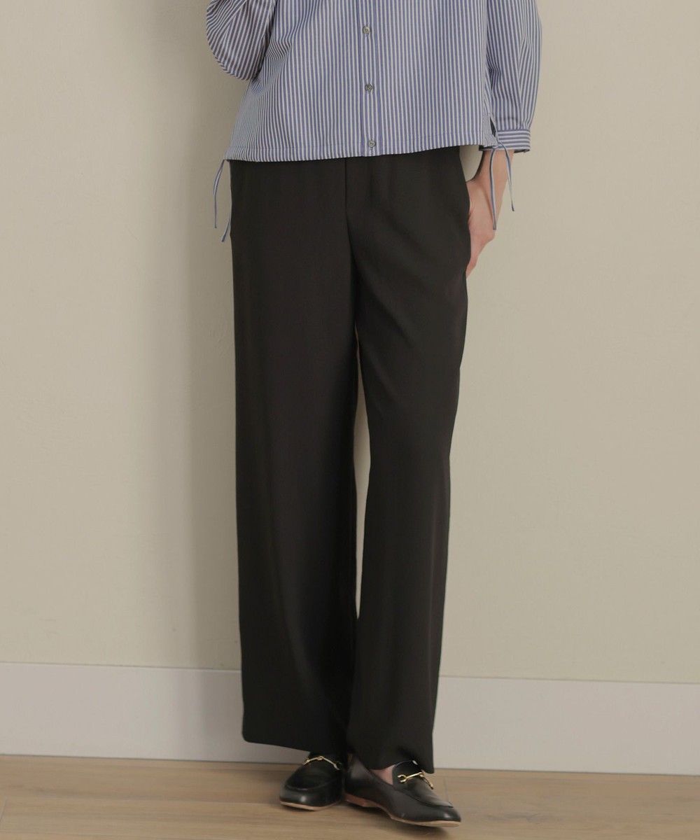 【オンワード】 J.PRESS LADIES L(大きいサイズ)>パンツ 【洗える】バックサテンジョーゼット リラックス パンツ ブラック T13 レディース 【オンワード】 J.PRESS LADIES L(大きいサイズ)>パンツ 【洗える】バックサテンジョーゼット リラックス パンツ ブラック T13 レディース