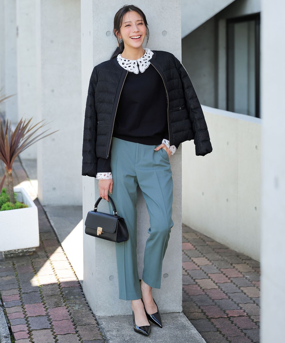 【オンワード】 ANY SIS S>パンツ 【保温効果・ストレッチ・洗える】ビューティサーモ2WAYストレッチ テーパードパンツ グリーン XS レディース 【オンワード】 ANY SIS S>パンツ 【保温効果・ストレッチ・洗える】ビューティサーモ2WAYストレッチ テーパードパンツ グリーン XS レディース