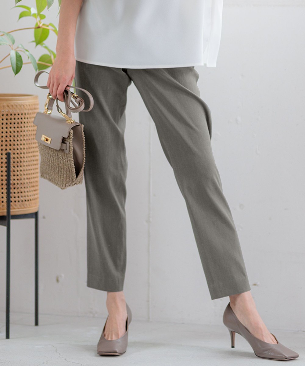 【オンワード】 23区>パンツ 【洗える】リネンレーヨンストレッチ テーパードパンツ カーキ 36 レディース 【オンワード】 23区>パンツ 【洗える】リネンレーヨンストレッチ テーパードパンツ カーキ 36 レディース