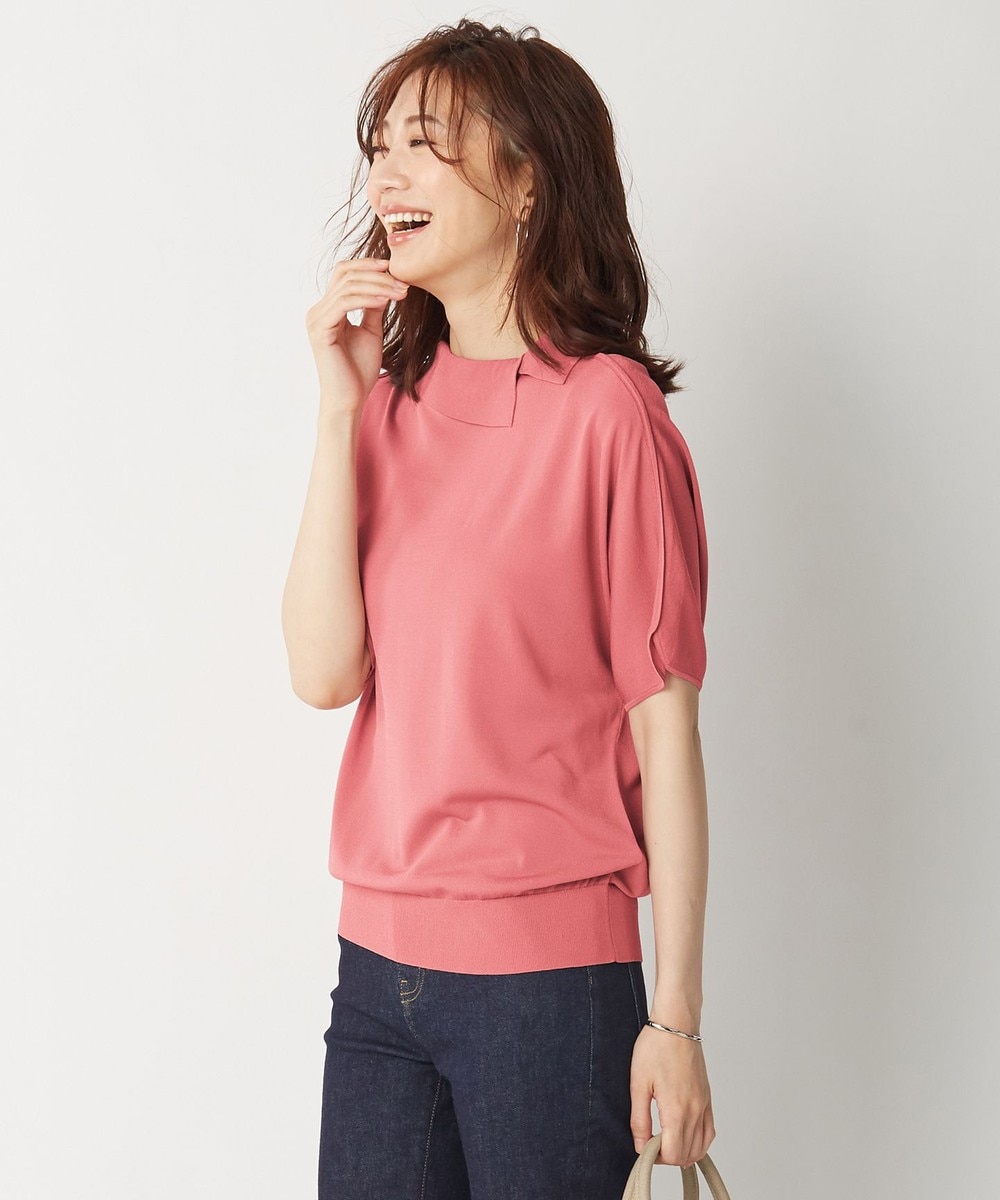 【オンワード】 J.PRESS LADIES L>トップス 【洗える】レーヨンストレッチ ロールネックニット ピンク T13 レディース 【送料無料】