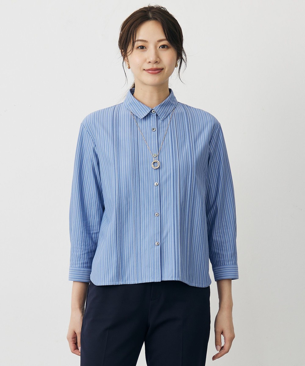 【オンワード】 J.PRESS LADIES S(小さいサイズ)>トップス ストライプジャージー シャツライク カットソー ダルブルーストライプ S レディース 【オンワード】 J.PRESS LADIES S(小さいサイズ)>トップス ストライプジャージー シャツライク カットソー ダルブルーストライプ S レディース