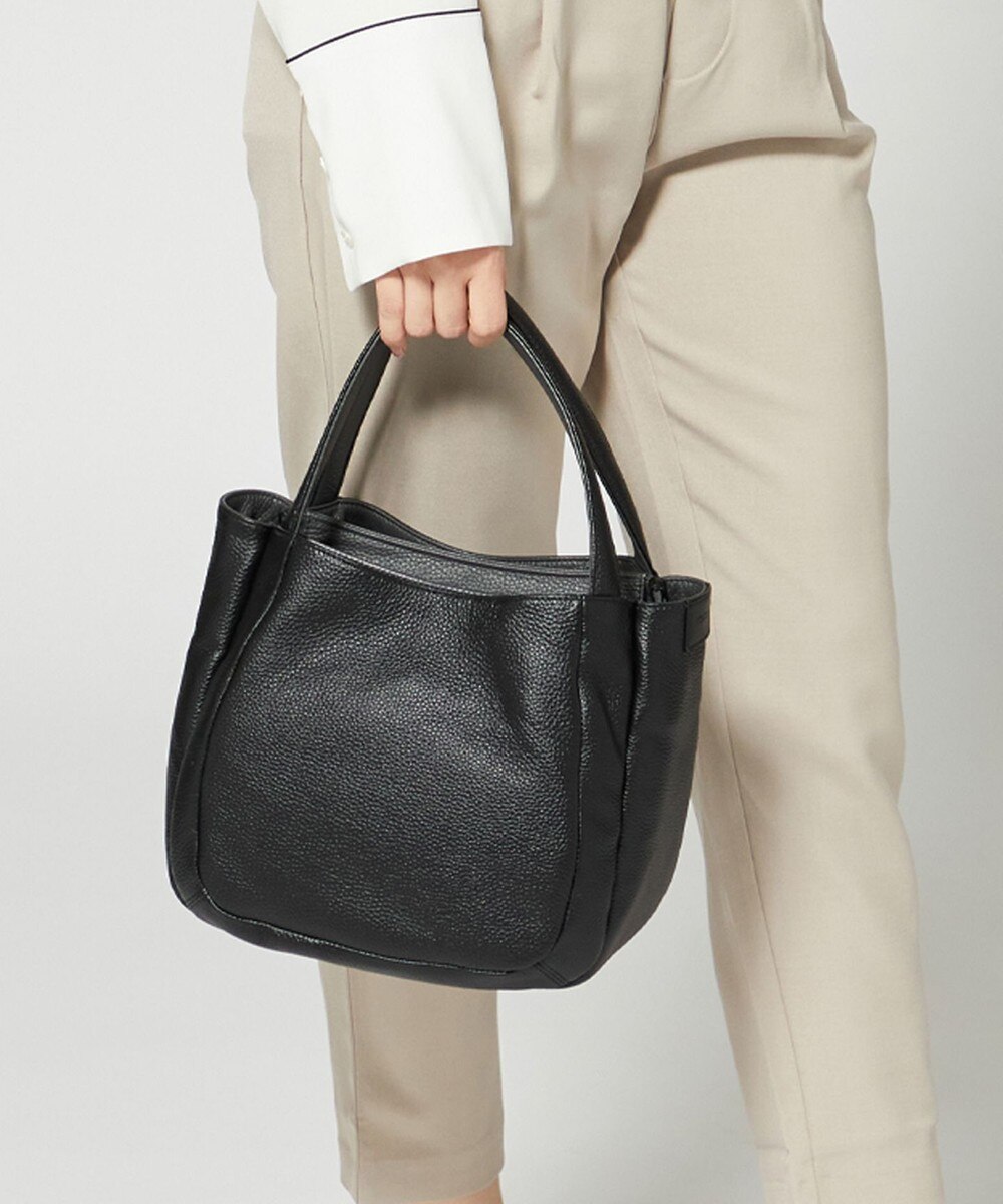 美品 aniary アニアリ トートバッグ レザー ビジネス シボ ネイビー