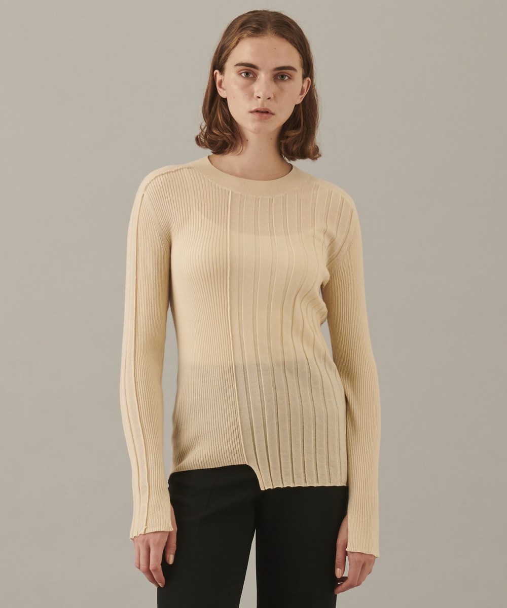 【オンワード】 JOSEPH>トップス カシミヤリブ ラウンドネック ニット ブルー M レディース 【送料無料】