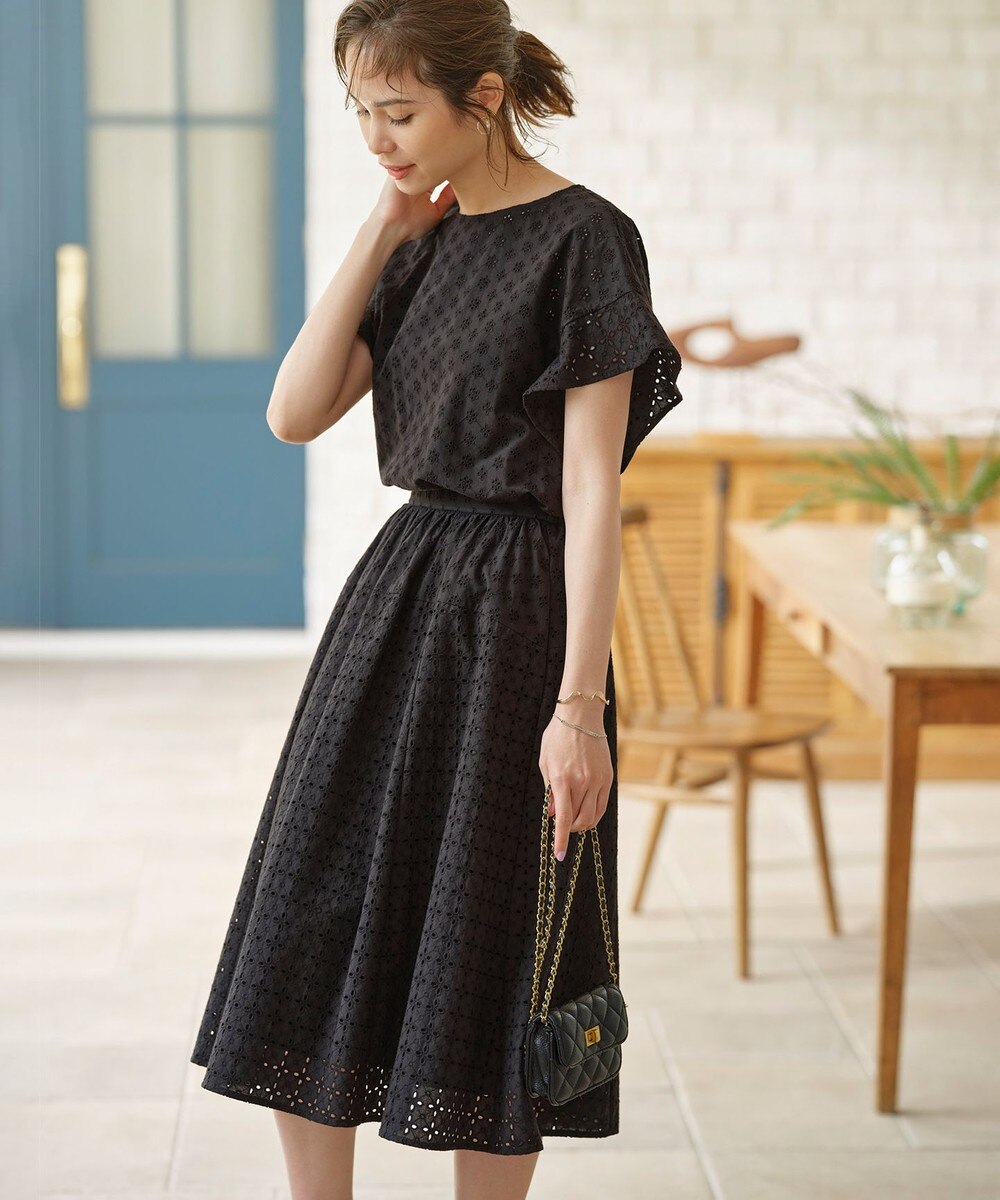 【オンワード】 組曲>トップス 【洗える】エンブロイダリーレース チュニックブラウス ブラック 2 レディース 【オンワード】 組曲>トップス 【洗える】エンブロイダリーレース チュニックブラウス ブラック 2 レディース