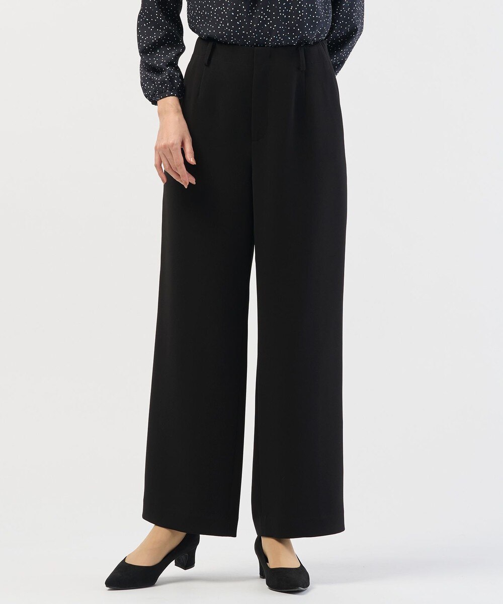 【オンワード】 J.PRESS LADIES>パンツ 【セットアップ対応】セラテリーダブルクロス セミワイド パンツ ブラック 13 レディース