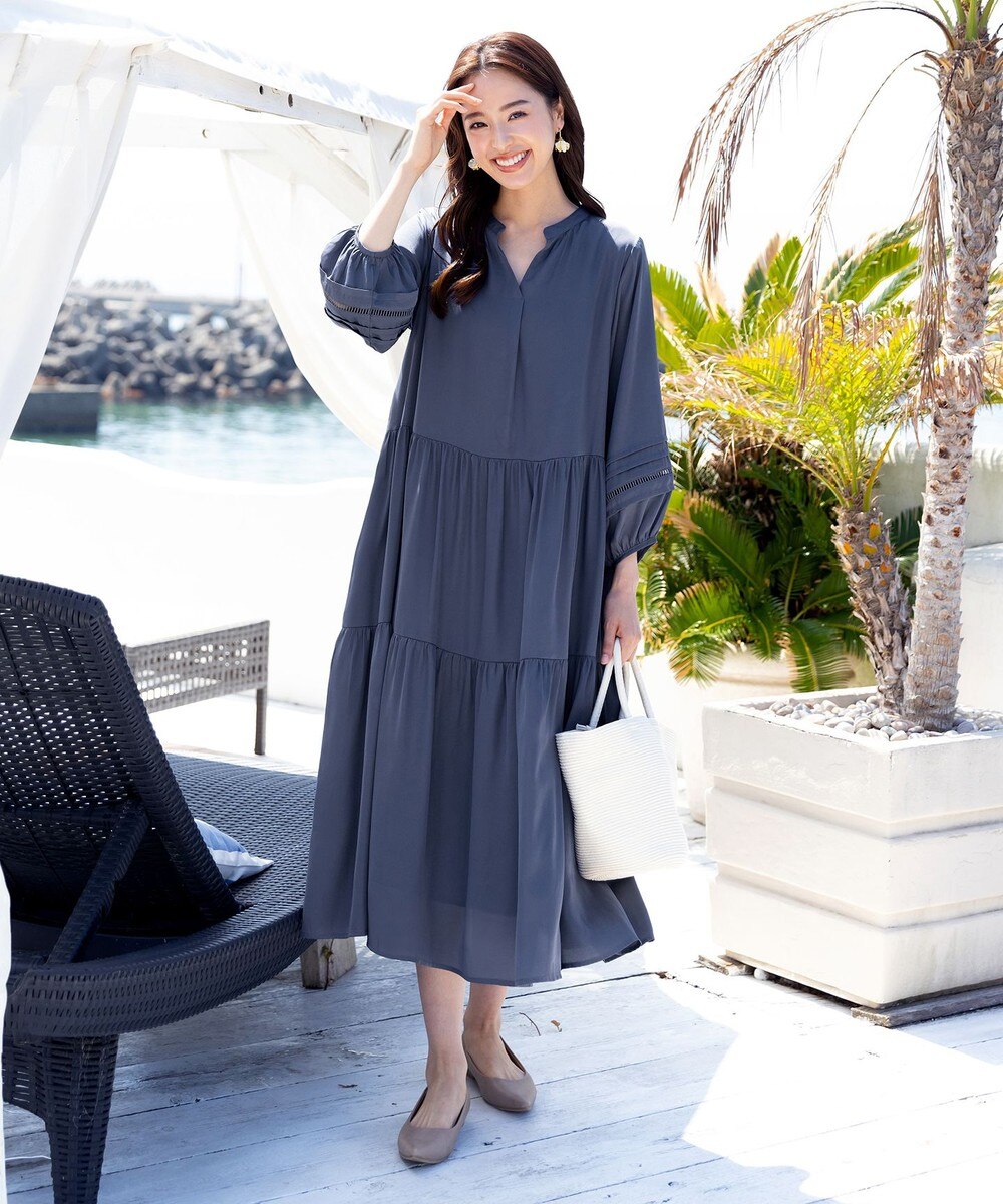 【洗える】大人可愛いティアードワンピース