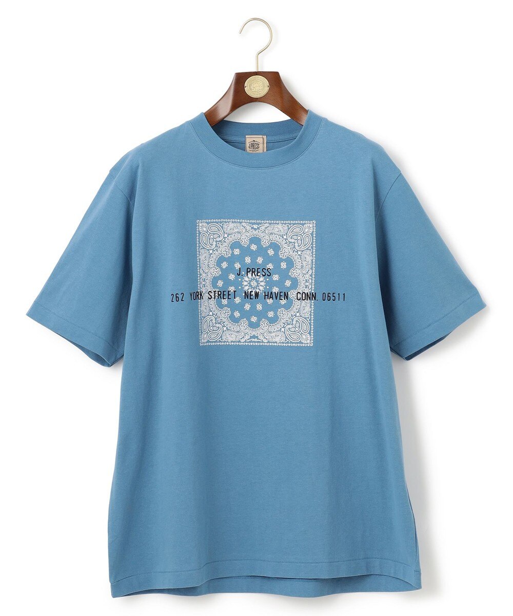 【オンワード】 J.PRESS MEN>トップス 【KING SIZE】ペイズリーバンダナプリントTシャツ ダルブルー 2L メンズ