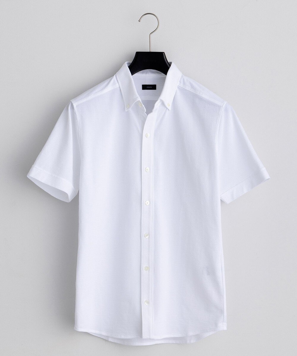 ＜オンワード＞JOSEPH MEN>トップス コンパクトサッカージャージー BDシャツ ホワイト 46 メンズ 【送料無料】