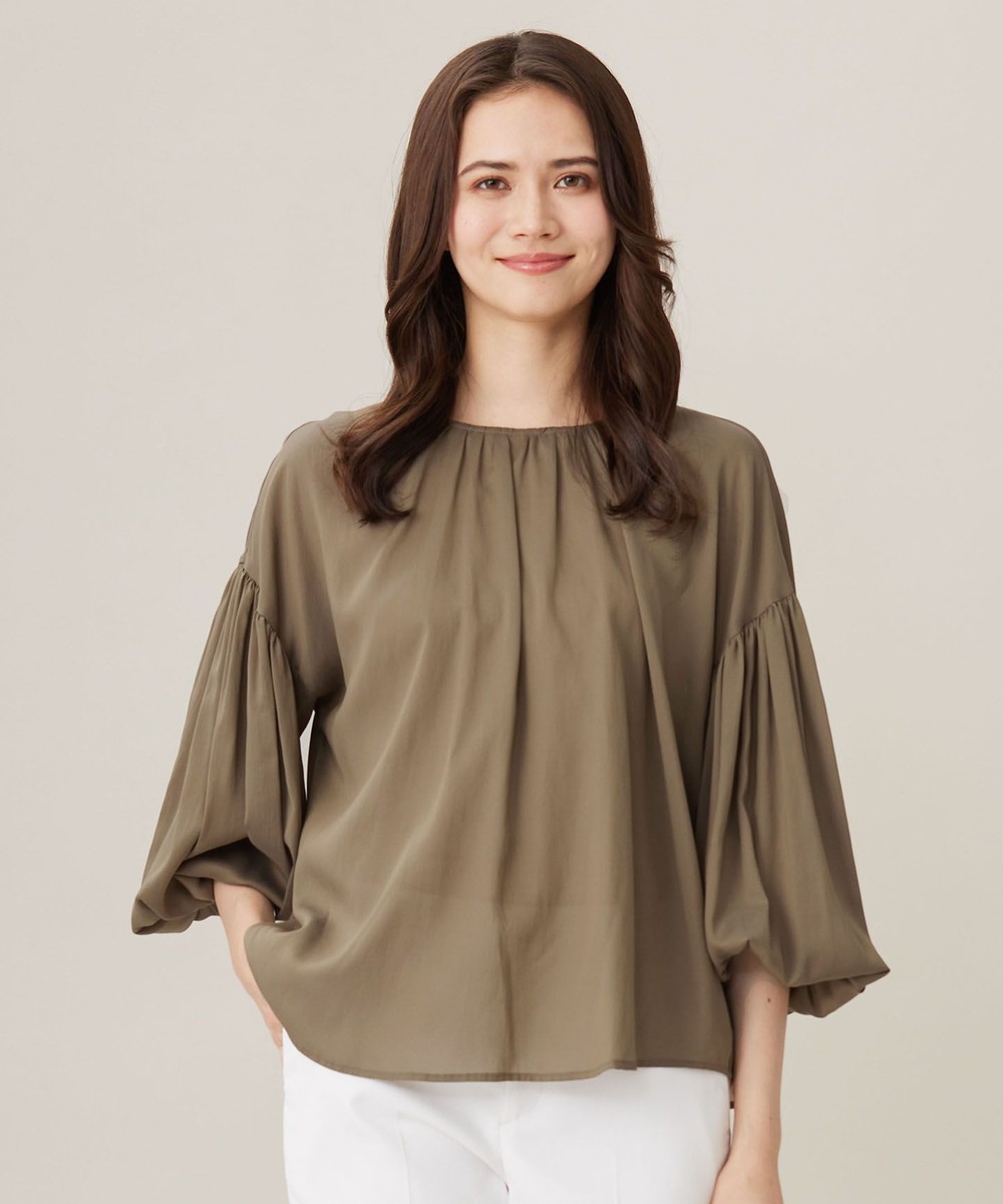 【オンワード】 自由区>トップス 【洗える】キュプラコットンツイルプルオーバー ブラウス モカ 40 レディース 【オンワード】 自由区>トップス 【洗える】キュプラコットンツイルプルオーバー ブラウス モカ 40 レディース