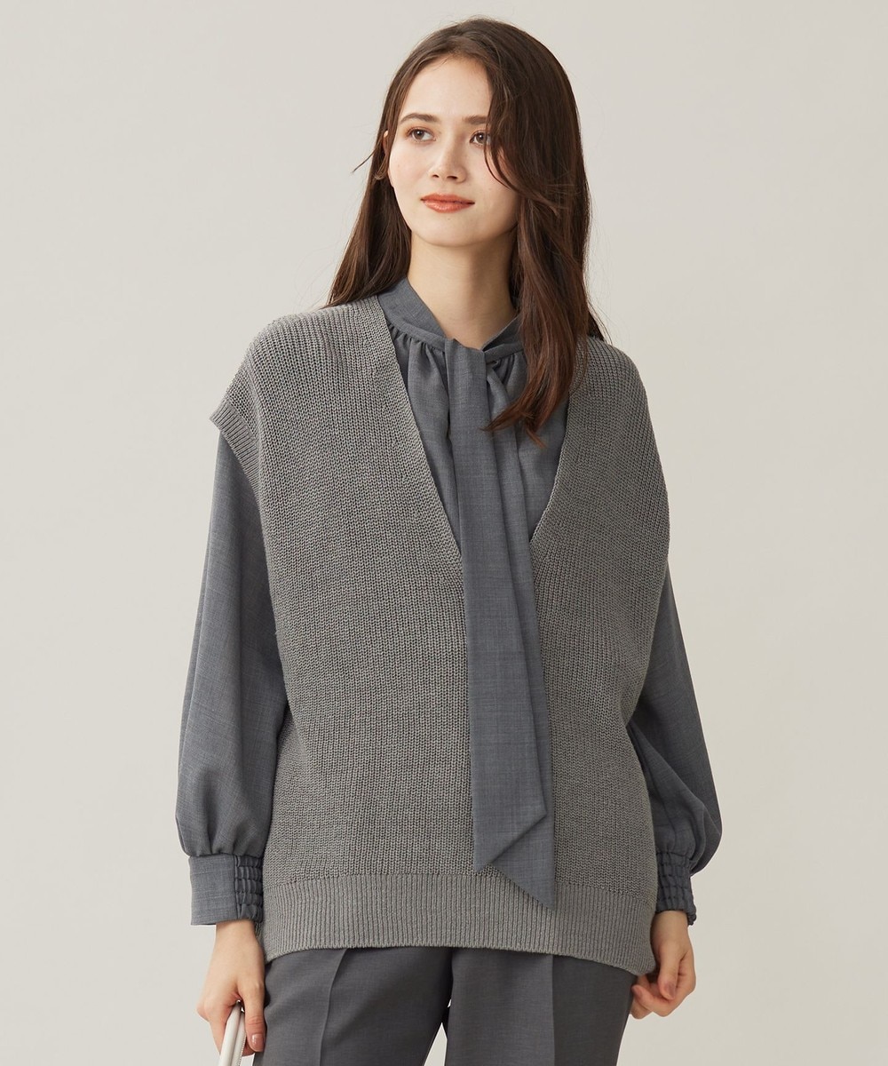 【オンワード】 自由区>トップス 【洗える】コットンウールミドルゲージニット ベスト スレート 38 レディース 【オンワード】 自由区>トップス 【洗える】コットンウールミドルゲージニット ベスト スレート 38 レディース