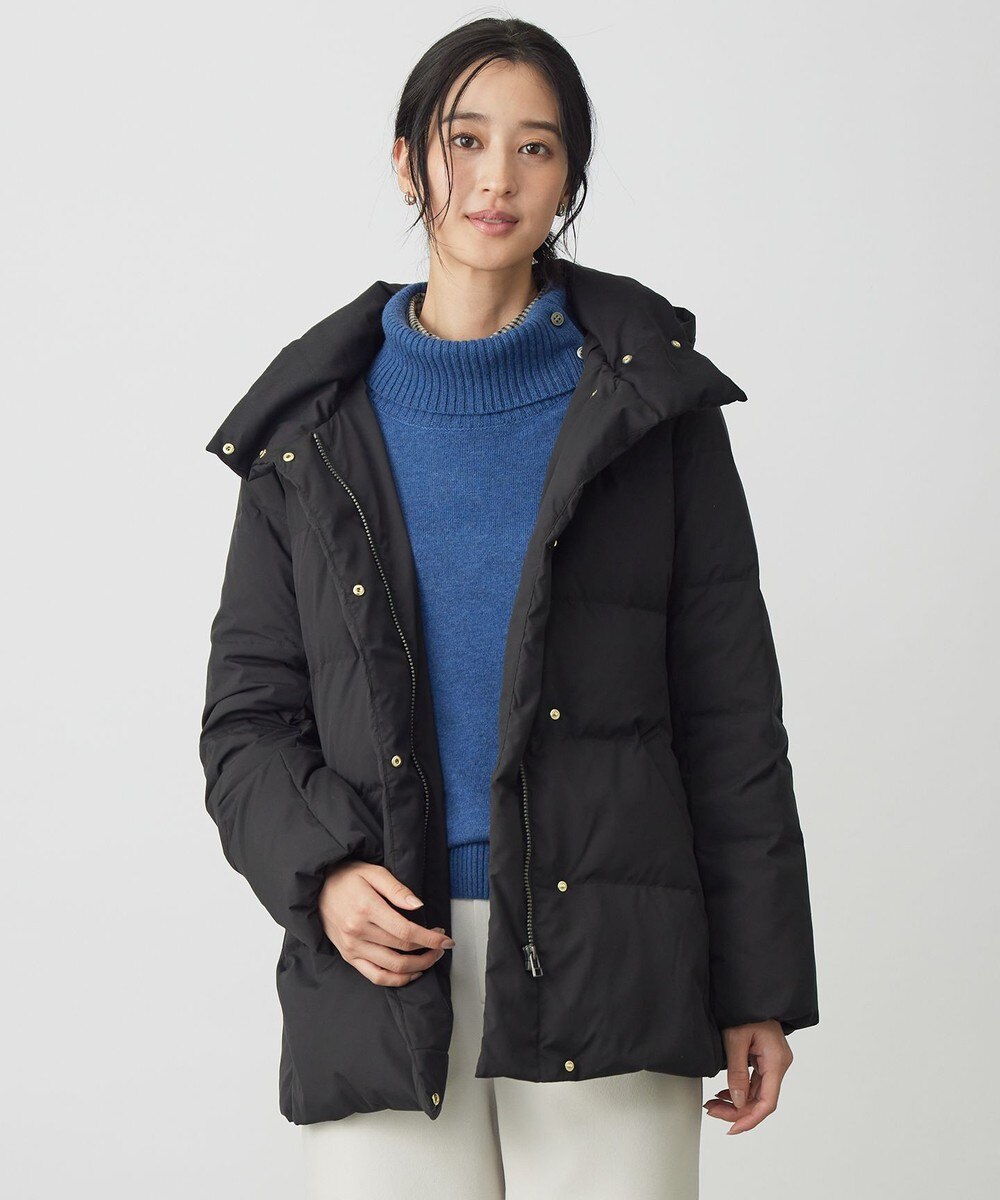 【オンワード】 J.PRESS LADIES>ジャケット/アウター 【洗える・2way】タフタダウン ミドル丈 コート ブラック 7 レディース