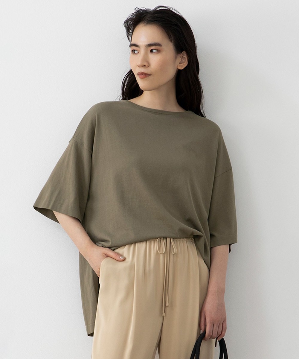 【オンワード】 23区 L>トップス 【マガジン掲載】SEAICE オーバーサイズ ニットTEE(番号2H48) ブラック 46 レディース 【送料無料】