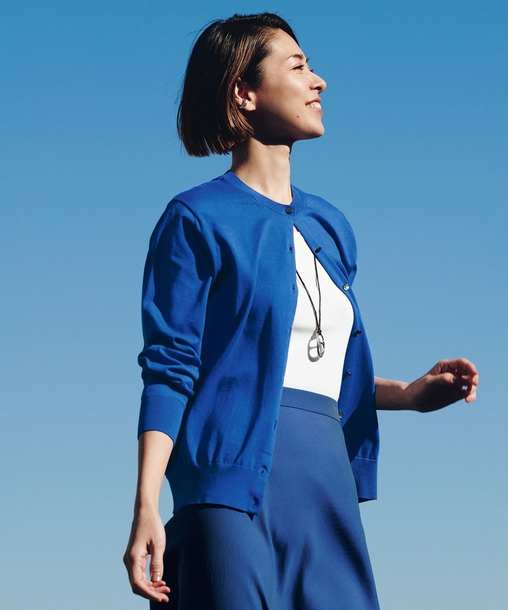 【オンワード】 23区 L>トップス プレミアムコットン ニット カーディガン(番号2D52) ブルー 44 レディース 【送料無料】