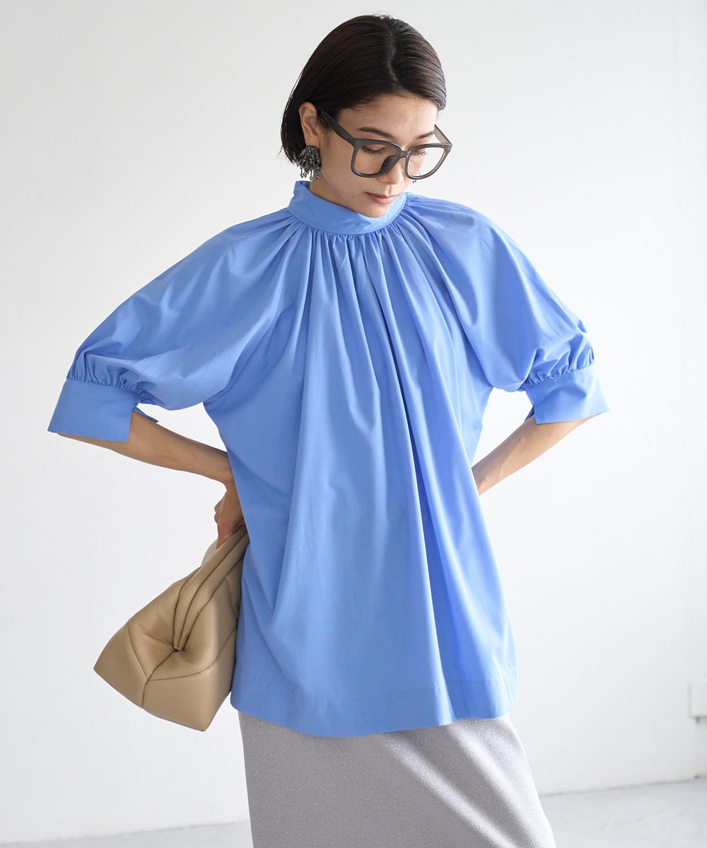 【オンワード】 UNFILO>トップス 【接触冷感/UVケア/吸水速乾】2WAYギャザーブラウス サックス L レディース 【オンワード】 UNFILO>トップス 【接触冷感/UVケア/吸水速乾】2WAYギャザーブラウス サックス L レディース