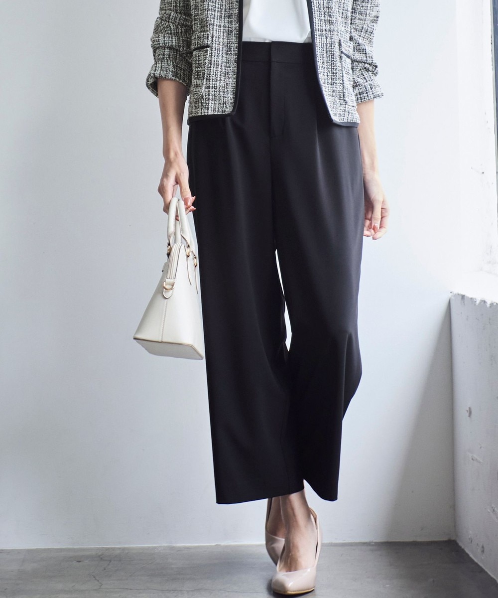 【オンワード】 ANY SIS>パンツ 【セットアップ対応】セレモニーダブルクロス ワイドパンツ ブラック 3 レディース 【オンワード】 ANY SIS>パンツ 【セットアップ対応】セレモニーダブルクロス ワイドパンツ ブラック 3 レディース