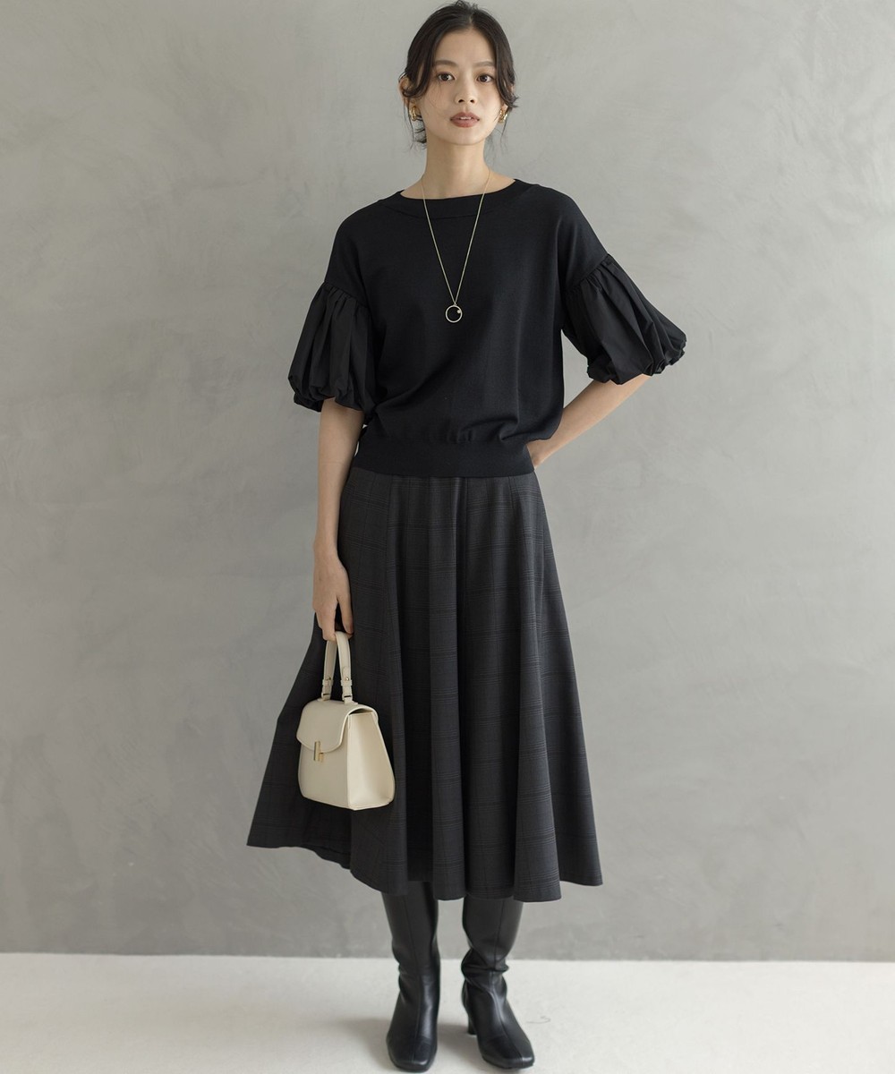 【オンワード】 組曲>スカート 【加藤ローサさん着用】ハンサムツイルフレア スカート チャコールチェック 1 レディース 【オンワード】 組曲>スカート 【加藤ローサさん着用】ハンサムツイルフレア スカート チャコールチェック 1 レディース