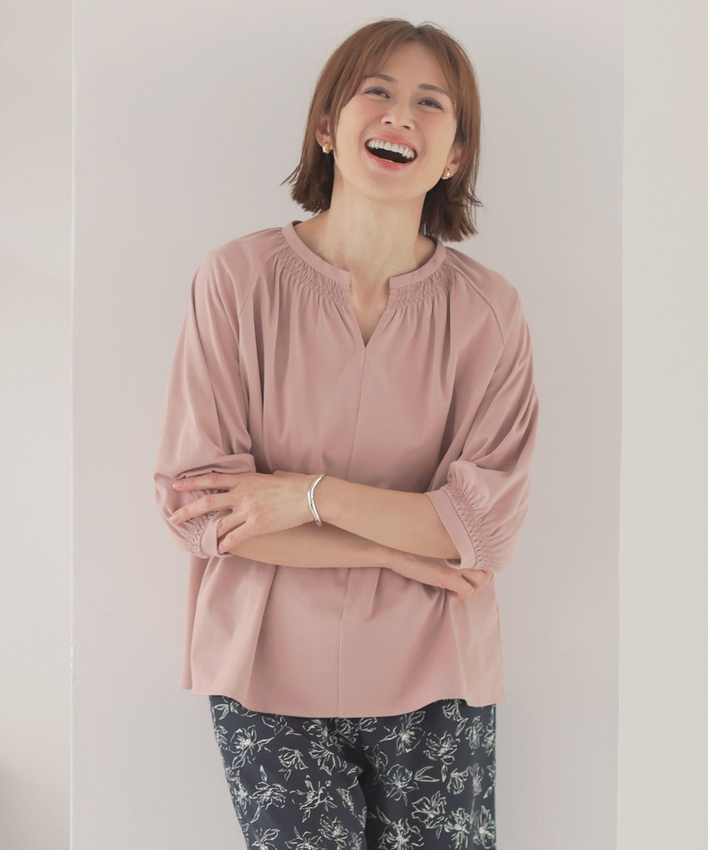 【オンワード】 J.PRESS LADIES S(小さいサイズ)>トップス 【洗える】トリコットバイオ シャーリング カットソー ピンク S レディース 【オンワード】 J.PRESS LADIES S(小さいサイズ)>トップス 【洗える】トリコットバイオ シャーリング カットソー ピンク S レディース