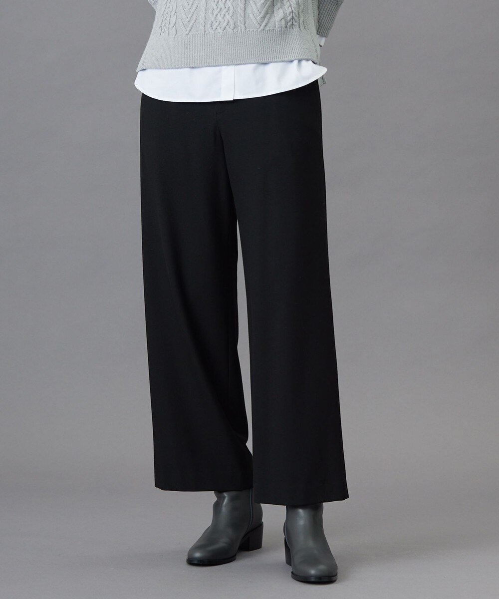 【オンワード】 J.PRESS LADIES S(小さいサイズ)>パンツ 【洗える】SOFTサーモ セミワイド パンツ ブラック P5 レディース 【オンワード】 J.PRESS LADIES S(小さいサイズ)>パンツ 【洗える】SOFTサーモ セミワイド パンツ ブラック P5 レディース