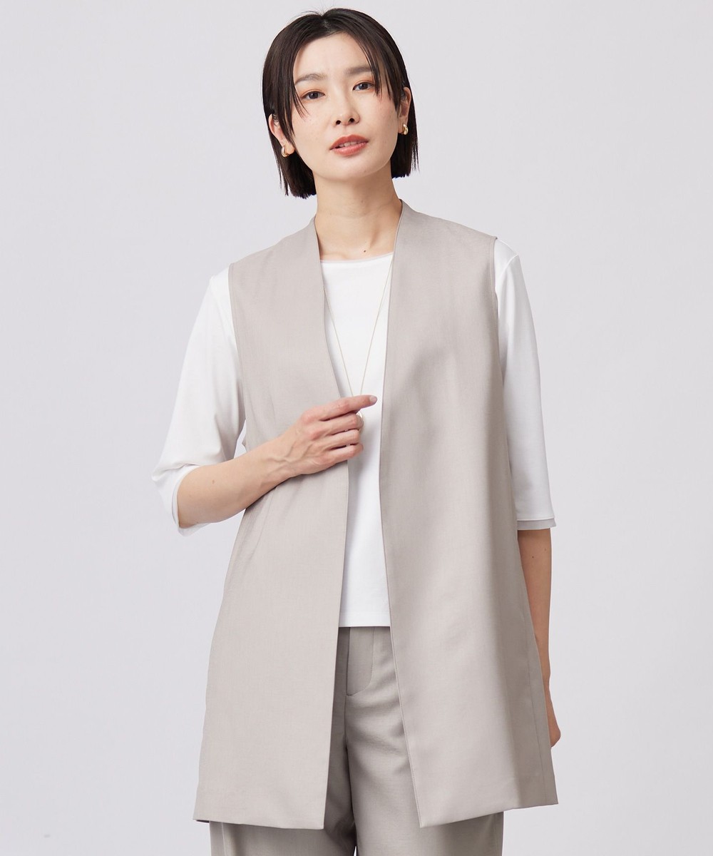 【オンワード】 J.PRESS LADIES>ジャケット/アウター 【セットアップ対応・洗える・UV加工・吸水速乾】OXIJEWELストレッチ ジレ ベージュ F レディース 【オンワード】 J.PRESS LADIES>ジャケット/アウター 【セットアップ対応・洗える・UV加工・吸水速乾】OXIJEWELストレッチ ジレ ベージュ F レディース