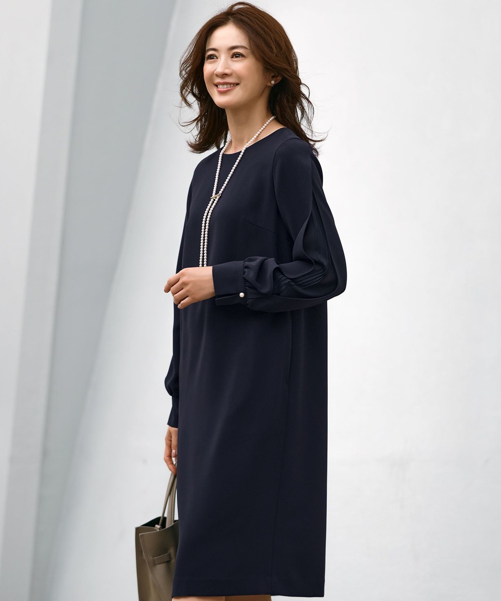 【オンワード】 23区>ワンピース 【セットアップ対応】トリアセダブルジョーゼット スリットシフォンスリーブ ワンピース ネイビー 38 レディース 【オンワード】 23区>ワンピース 【セットアップ対応】トリアセダブルジョーゼット スリットシフォンスリーブ ワンピース ネイビー 38 レディース