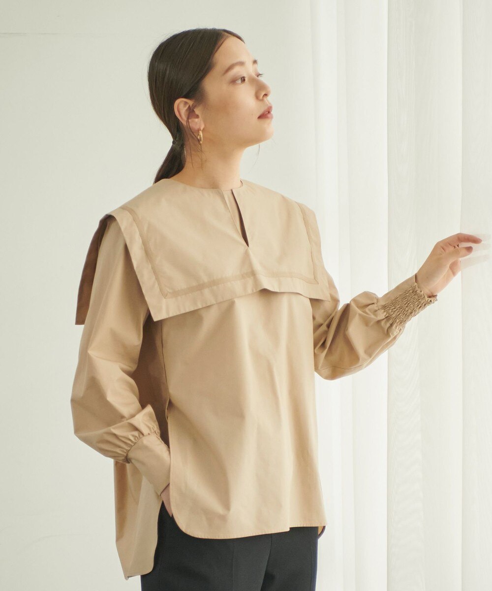 【オンワード】 #Newans>トップス 【共につくるproject】<襟の着脱可能!>LILY/ セーラーカラーシャツ(番号NE83) ベージュ 1 レディース 【送料無料】