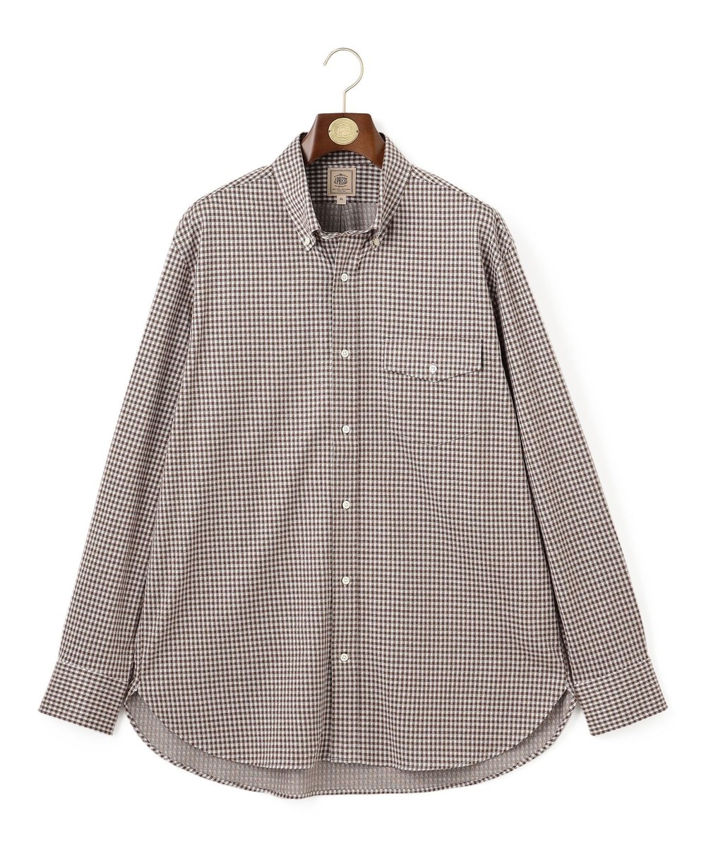 【オンワード】 J.PRESS MEN>トップス 【KING SIZE】ギンガムチェック コットンネルジャージシャツ ブラウン 4L メンズ 【オンワード】 J.PRESS MEN>トップス 【KING SIZE】ギンガムチェック コットンネルジャージシャツ ブラウン 4L メンズ