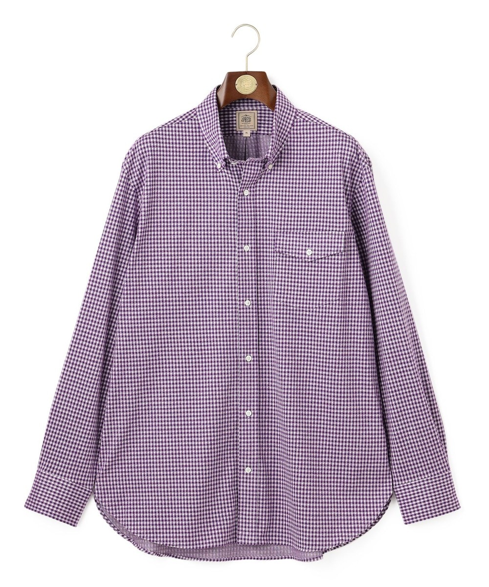 【オンワード】 J.PRESS MEN>トップス 【KING SIZE】ギンガムチェック コットンネルジャージシャツ パープル 3L メンズ 【オンワード】 J.PRESS MEN>トップス 【KING SIZE】ギンガムチェック コットンネルジャージシャツ パープル 3L メンズ