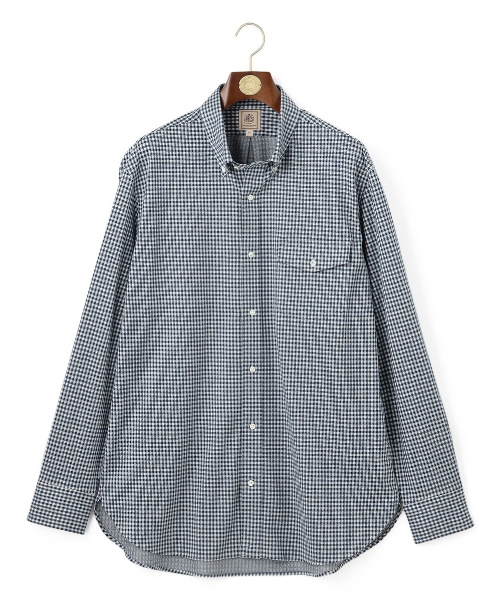【オンワード】 J.PRESS MEN>トップス 【KING SIZE】ギンガムチェック コットンネルジャージシャツ ネイビー 3L メンズ 【オンワード】 J.PRESS MEN>トップス 【KING SIZE】ギンガムチェック コットンネルジャージシャツ ネイビー 3L メンズ
