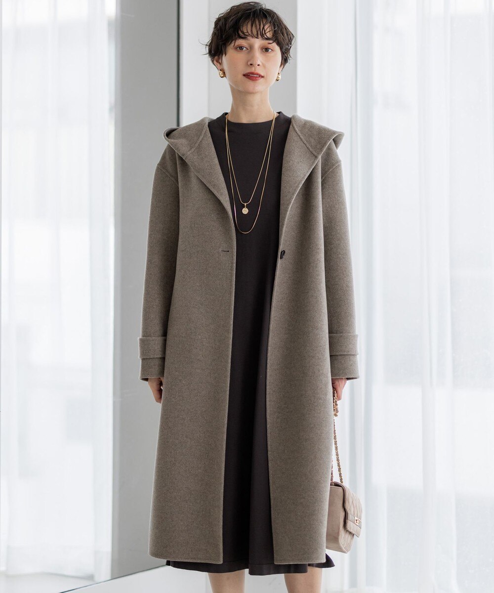 【オンワード】 23区 L(大きいサイズ)>ジャケット/アウター 【見上愛さん着用】MANTECOPureリバー フード ロングコート モカ 46 レディース 【オンワード】 23区 L(大きいサイズ)>ジャケット/アウター 【見上愛さん着用】MANTECOPureリバー フード ロングコート モカ 46 レディース