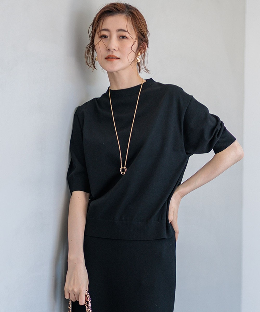 【オンワード】 23区>トップス 【洗える】ヴィスコースストレッチ 半袖 ニット ブラック 40 レディース 【オンワード】 23区>トップス 【洗える】ヴィスコースストレッチ 半袖 ニット ブラック 40 レディース