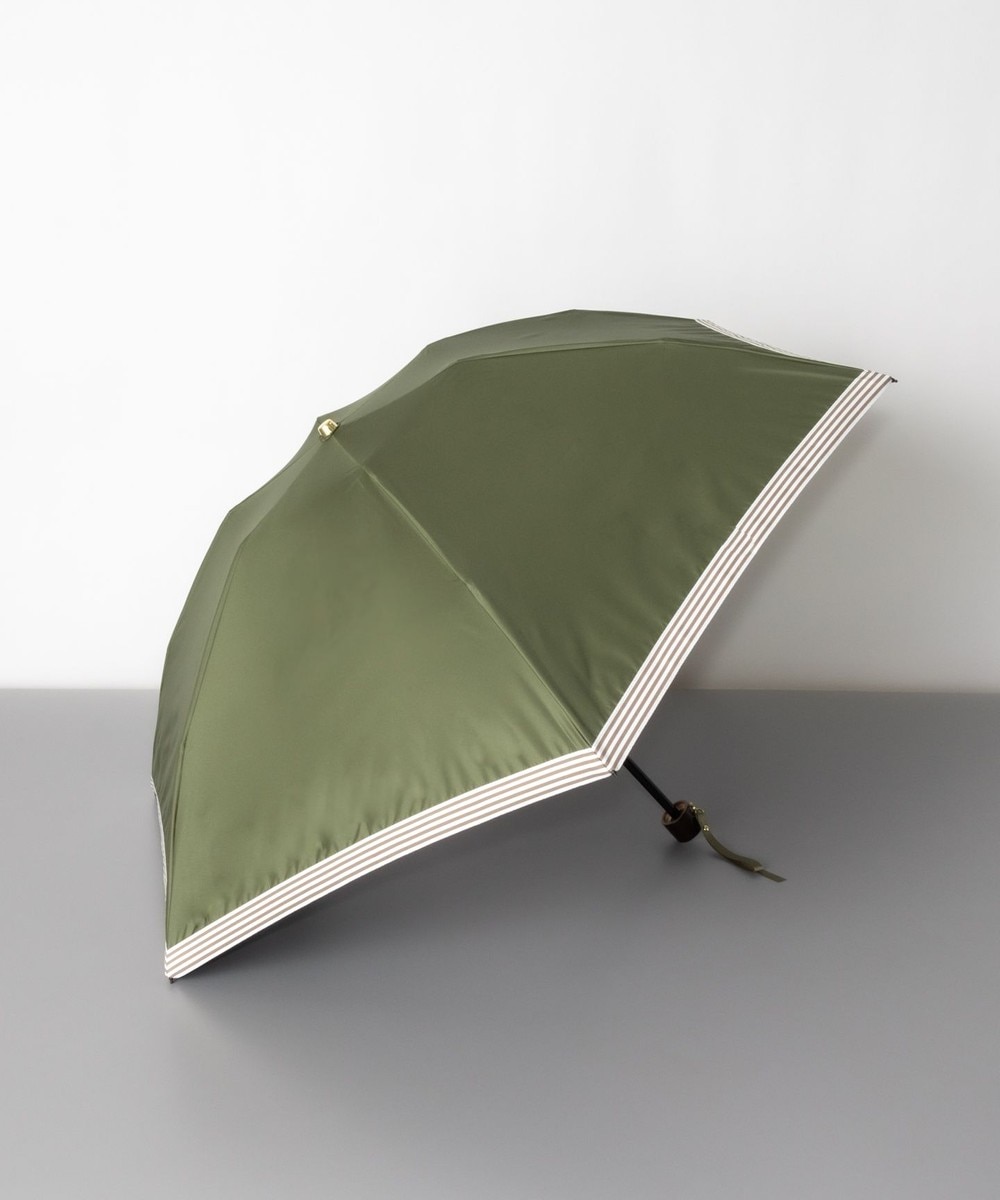 AURORA>ファッション雑貨 Beaurance（ビューランス）グログランリボン晴雨兼用傘（折り畳みミニ傘） 日傘 カーキ FREE レディース 【送料無料】