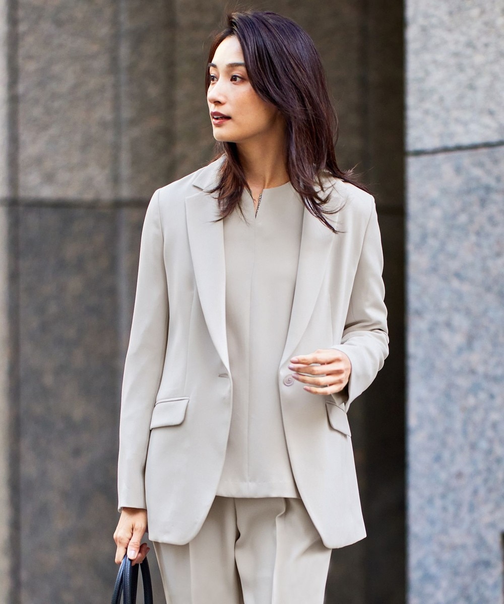 【オンワード】 自由区>ジャケット/アウター 【セットアップ対応・洗える】トリアセダブルクロステーラード ジャケット ライトグレー 36 レディース 【オンワード】 自由区>ジャケット/アウター 【セットアップ対応・洗える】トリアセダブルクロステーラード ジャケット ライトグレー 36 レディース