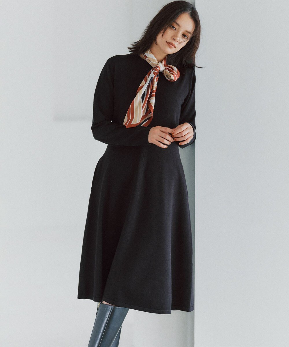 【オンワード】 組曲 S（小さいサイズ）>ワンピース シックフレアニットワンピース ブラック S2 レディース