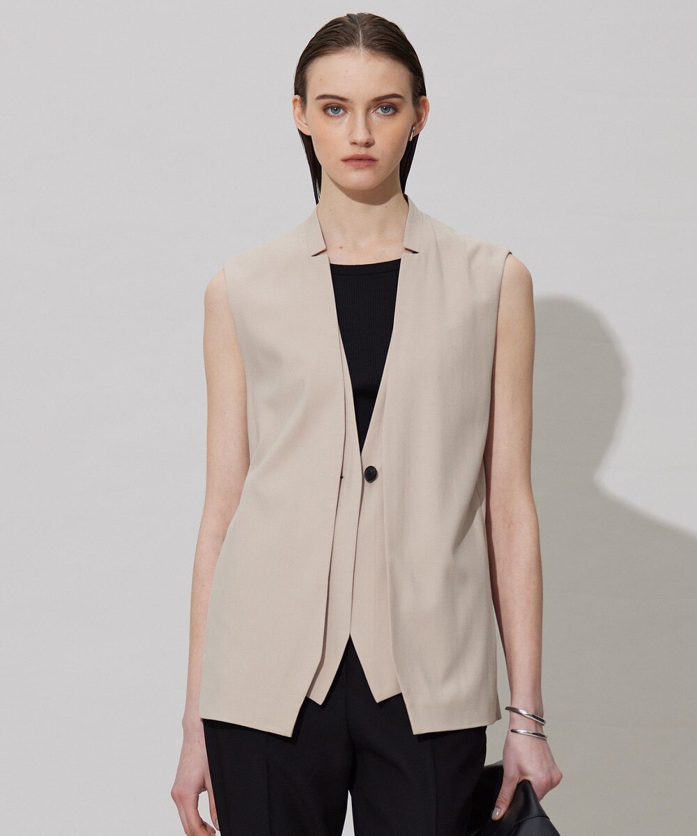 【オンワード】 ICB L(大きいサイズ)>トップス 【接触冷感・UVカット・洗える】 T/Rドライリネン ジレ ベージュ 44 レディース 【オンワード】 ICB L(大きいサイズ)>トップス 【接触冷感・UVカット・洗える】 T/Rドライリネン ジレ ベージュ 44 レディース