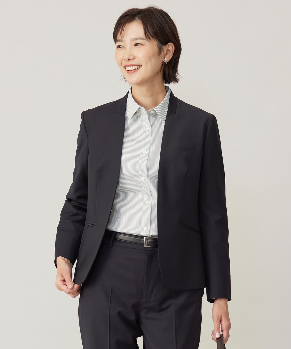 【オンワード】 J.PRESS LADIES>ジャケット/アウター 【セットアップ対応】BAHARIYE SOLID ノーカラー ジャケット ネイビー 11 レディース 【オンワード】 J.PRESS LADIES>ジャケット/アウター 【セットアップ対応】BAHARIYE SOLID ノーカラー ジャケット ネイビー 11 レディース