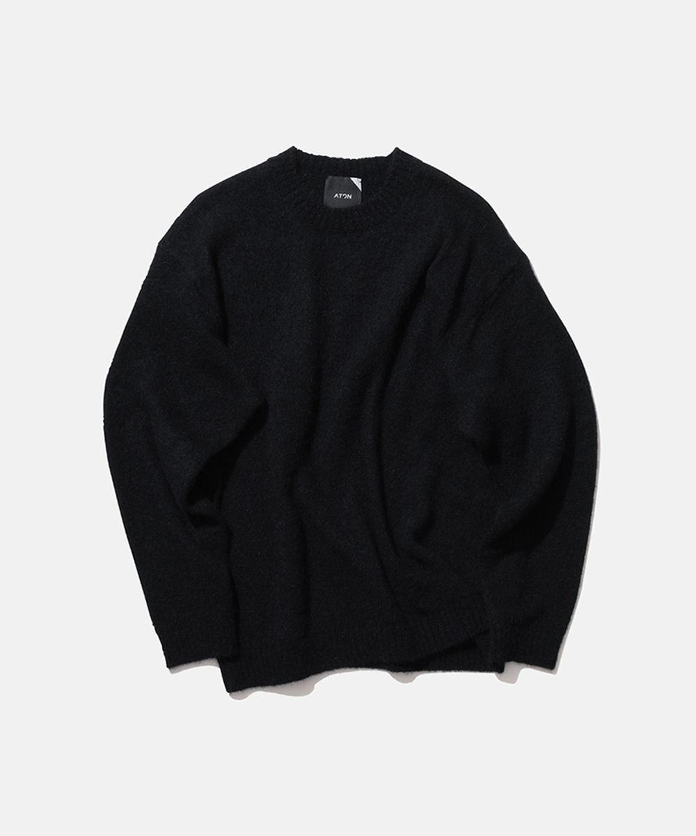 【オンワード】 ATON>トップス BABY ALPACA クルーネックセーター - UNISEX BLACK 02 レディース 【送料無料】