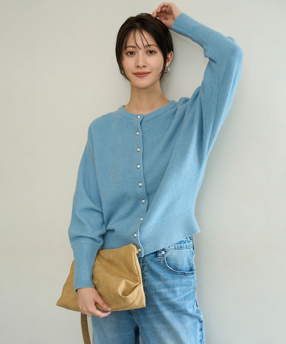 【オンワード】 UNFILO L(大きいサイズ)>トップス 【前後着用 可能】ふわふわニット 2WAY パールボタンカーディガン サックス XL レディース 【オンワード】 UNFILO L(大きいサイズ)>トップス 【前後着用 可能】ふわふわニット 2WAY パールボタンカーディガン サックス XL レディース