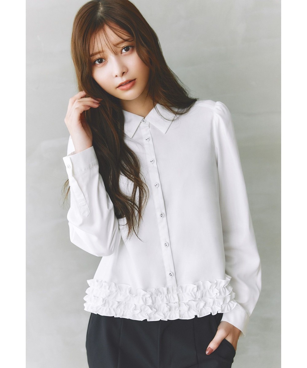 【オンワード】 TOCCA>トップス 【洗える・消臭】TIMELESS CLASSIC 裾フリルブラウス アイボリー 0 レディース 【オンワード】 TOCCA>トップス 【洗える・消臭】TIMELESS CLASSIC 裾フリルブラウス アイボリー 0 レディース